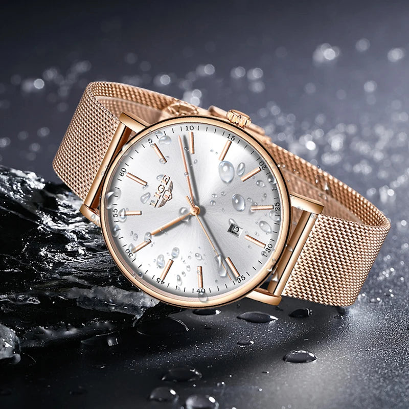 Stainless Steel Ultra-Thin Casual Wristwatch
