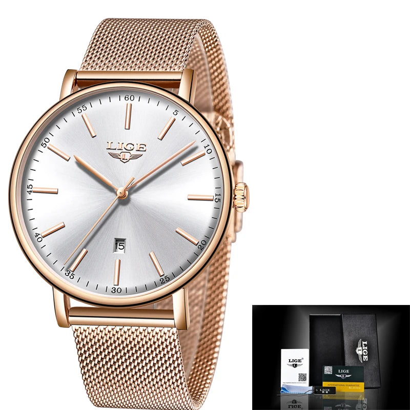 Stainless Steel Ultra-Thin Casual Wristwatch