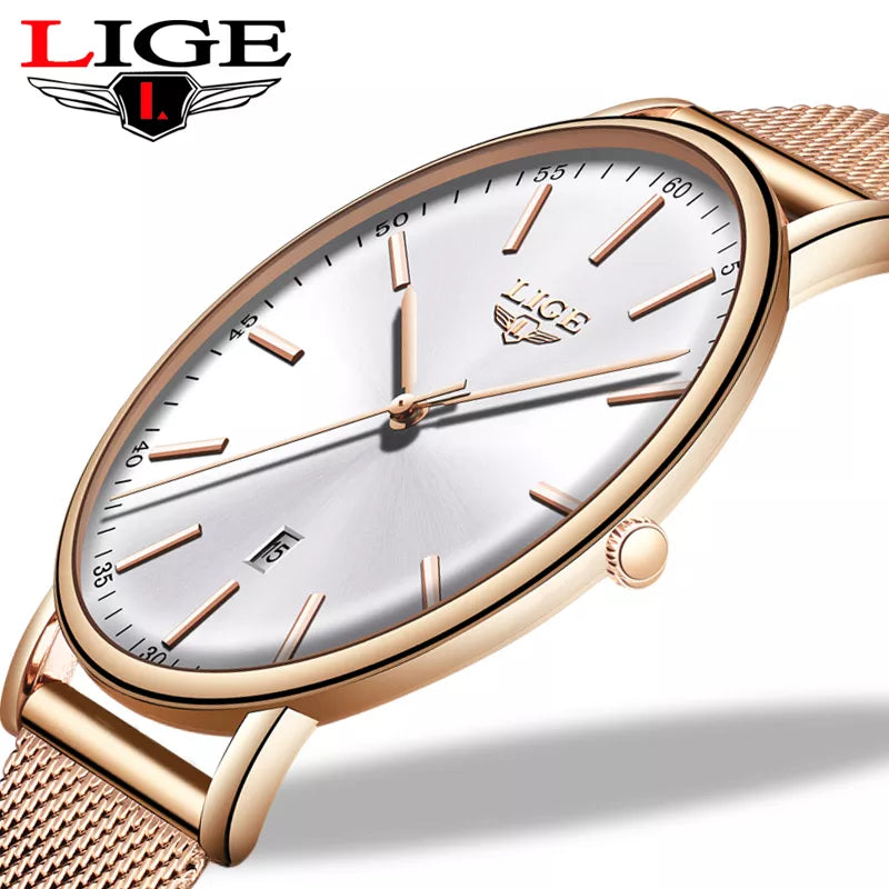 Stainless Steel Ultra-Thin Casual Wristwatch