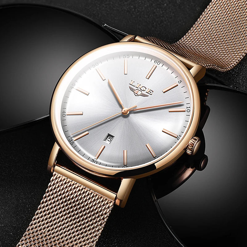 Stainless Steel Ultra-Thin Casual Wristwatch