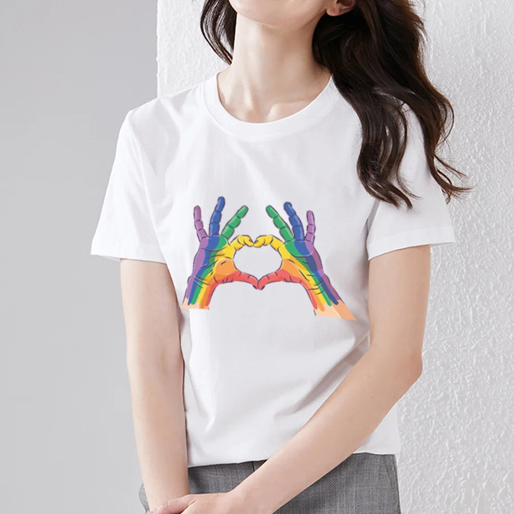 Women's Trend Sweet Wild Printing Love Pattern Shirt