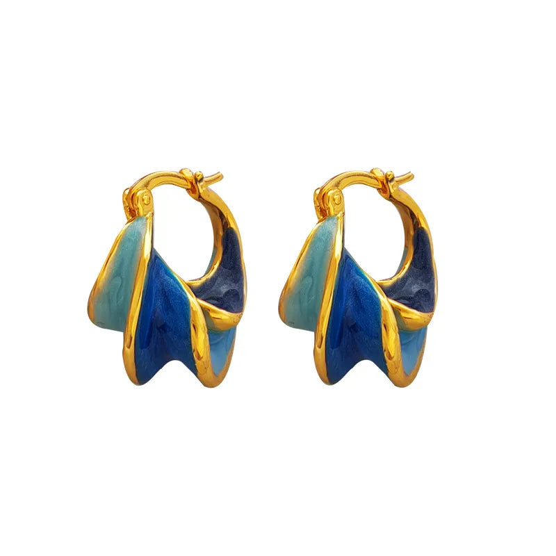 Geometric Blue Earrings