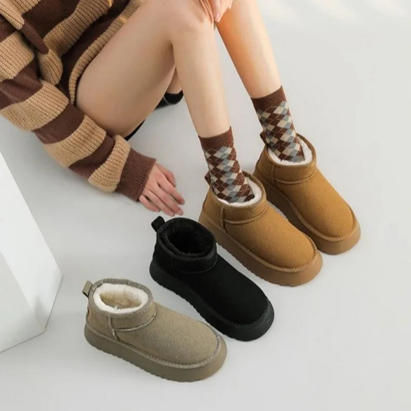 Winter Women Short Plush Warm Snow Boots Casual Shoes