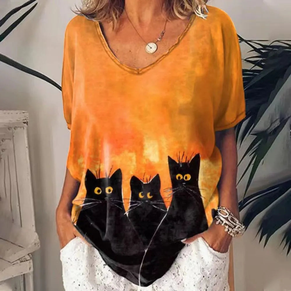 Retro Women's Cat T Shirt