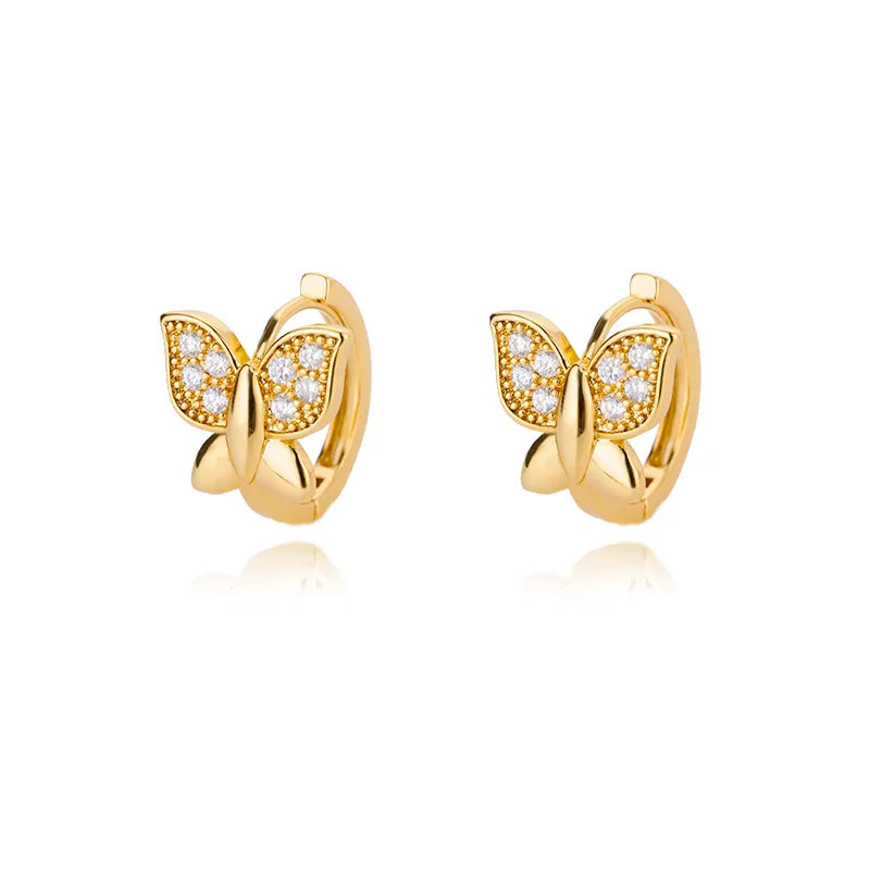 Zircon Round Hoop Earrings