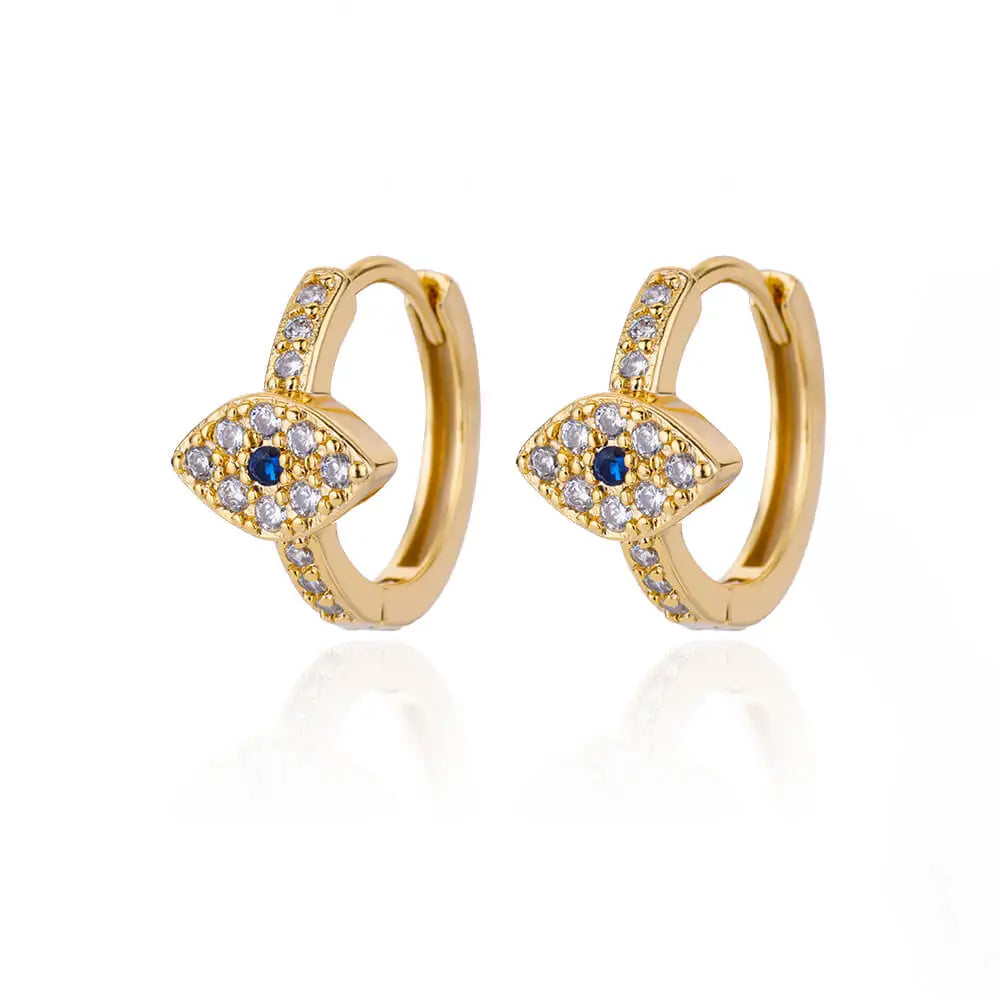Zircon Round Hoop Earrings