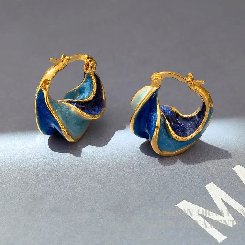 Geometric Blue Earrings