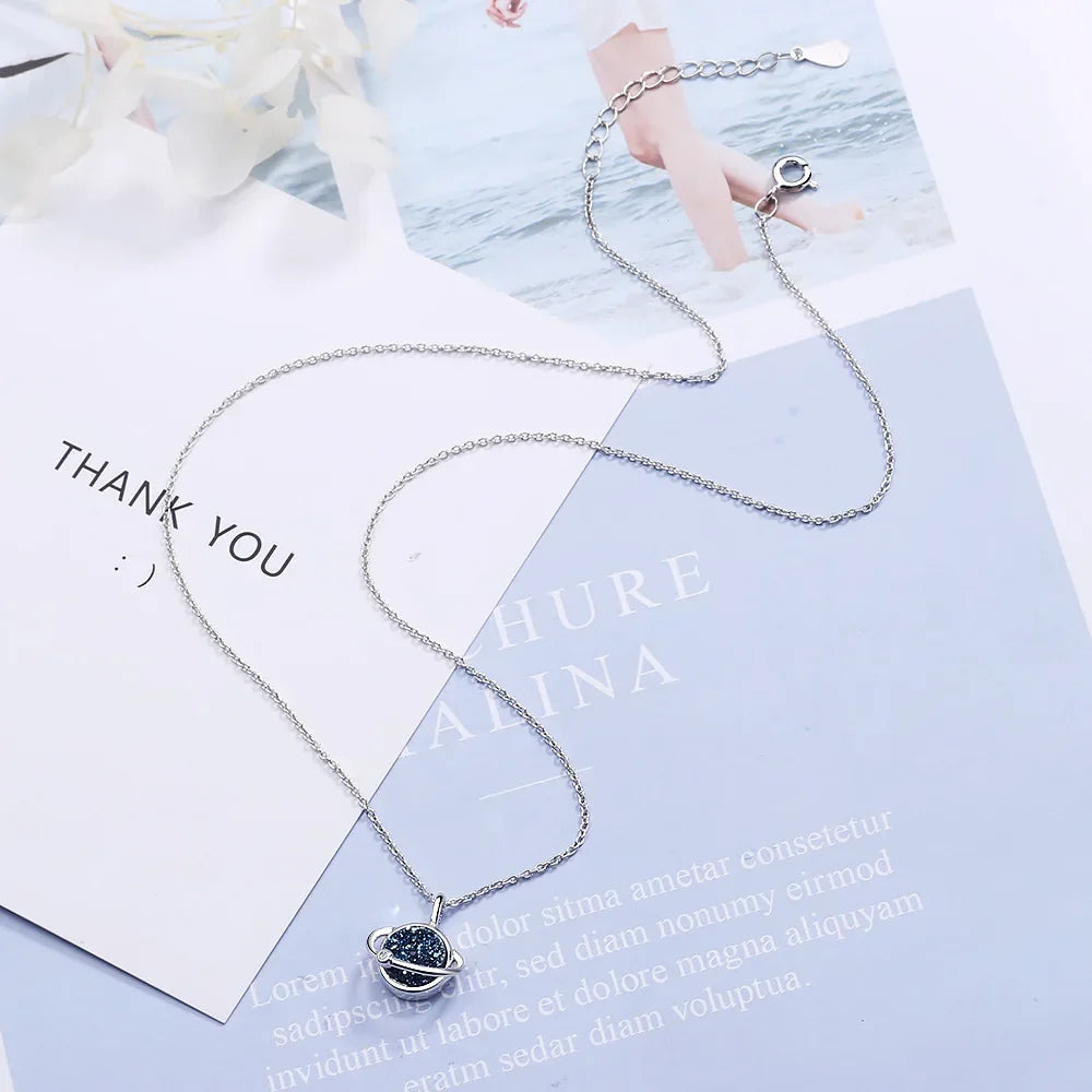 Blue Planet Women's Pendant Clavicle Necklace