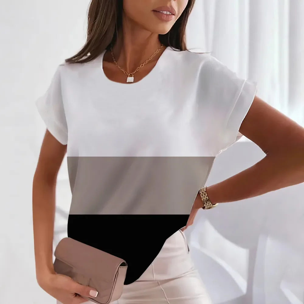 Summer Fashion Feather Printed Women's T-shirts
