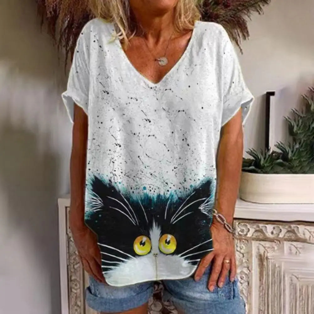 Retro Women's Cat T Shirt