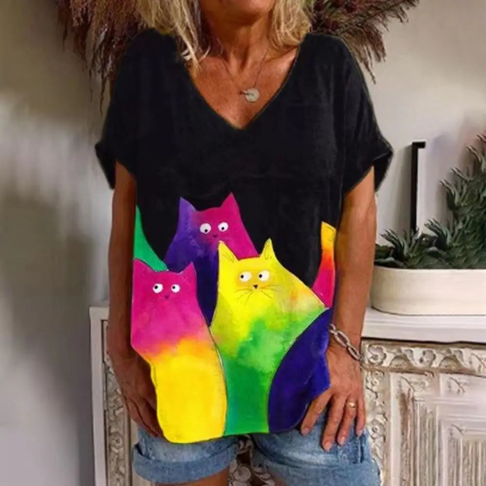Retro Women's Cat T Shirt