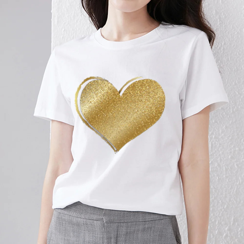 Women's Trend Sweet Wild Printing Love Pattern Shirt