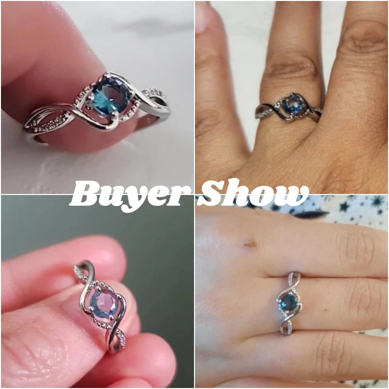 Charming Blue Cubic Zirconia Ring