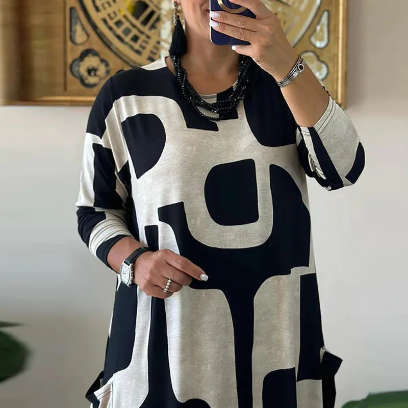 Women's Long Sleeved Loose Pullover Dress