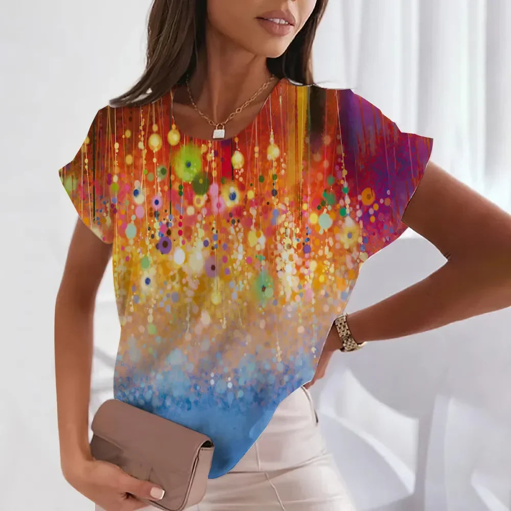 Flower Pattern T Shirt