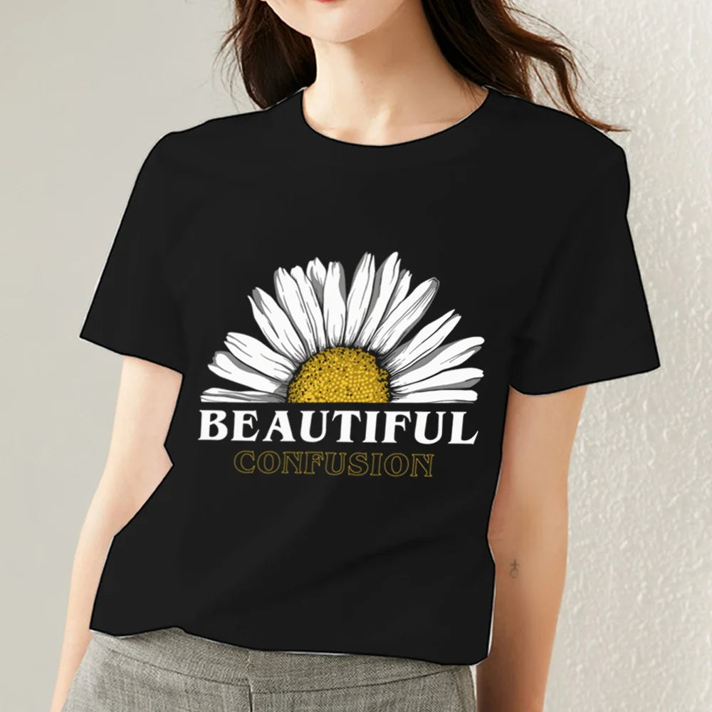 Women's T-shirt Casual Slim Round Neck