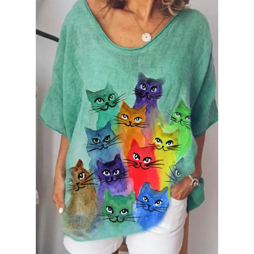Retro Women's Cat T Shirt