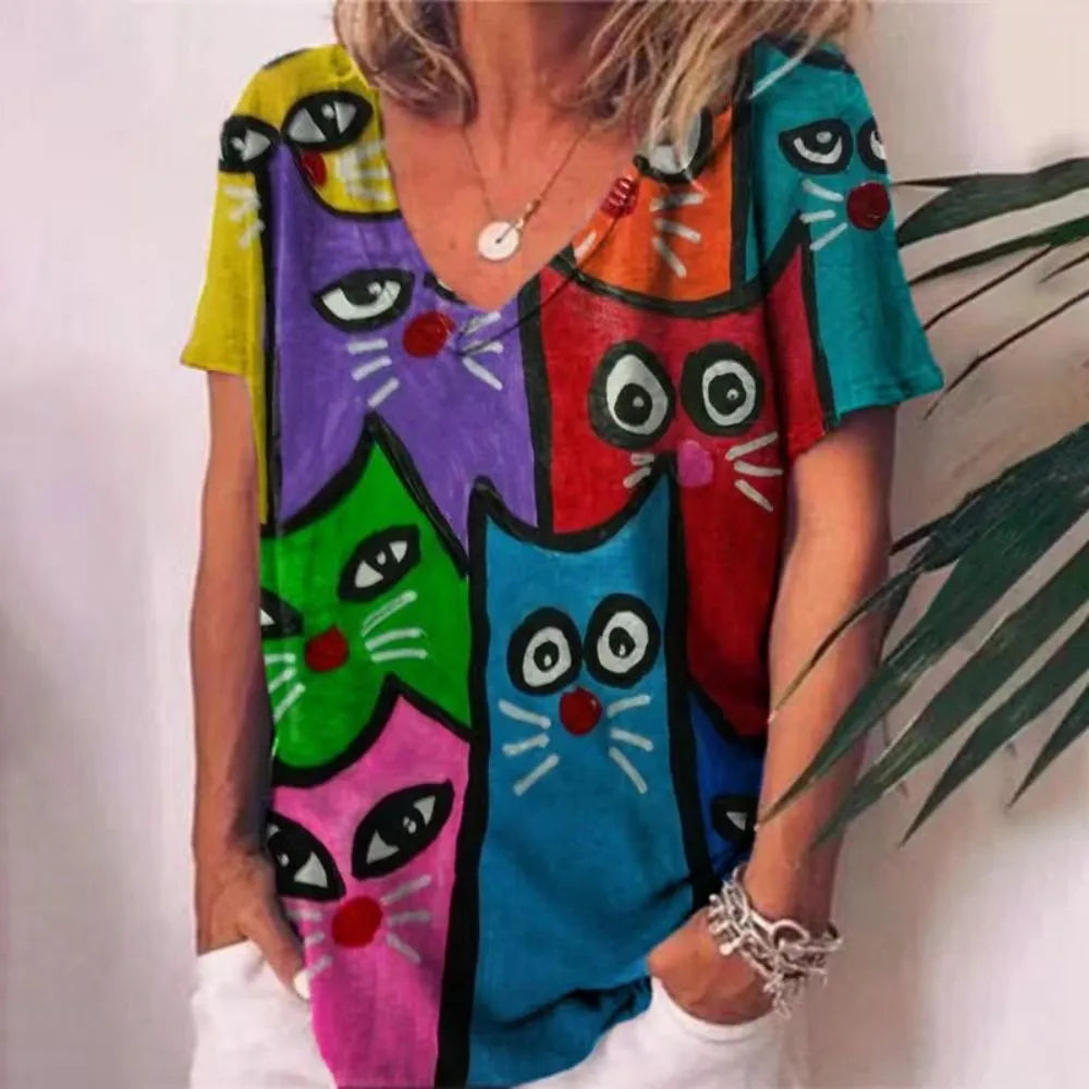 Retro Women's Cat T Shirt