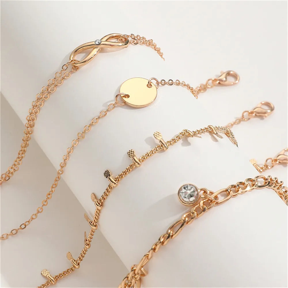 Stainless Steel Sequins Rhinestone Bracelet