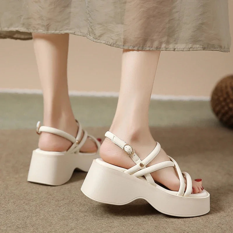 Fashion Cross Strap Platform Sandals