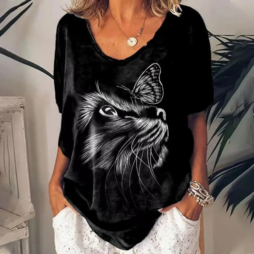 Retro Women's Cat T Shirt