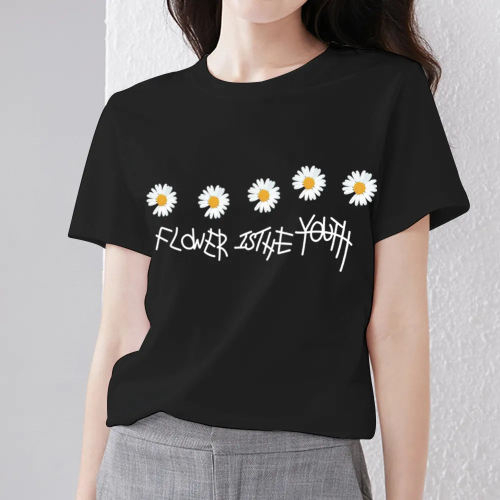 Women's T-shirt Casual Slim Round Neck