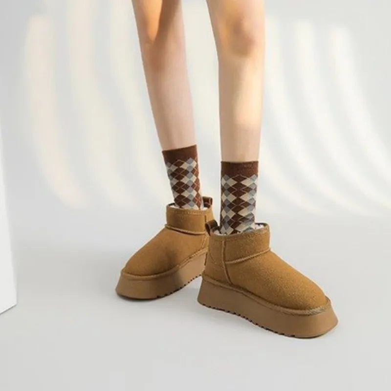Winter Women Short Plush Warm Snow Boots Casual Shoes
