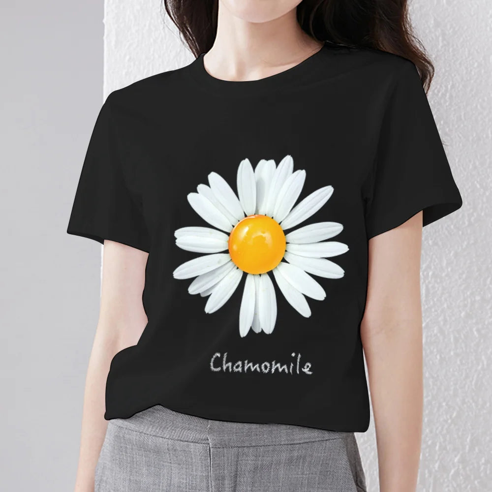 Women's T-shirt Casual Slim Round Neck