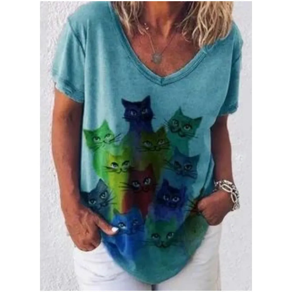 Retro Women's Cat T Shirt