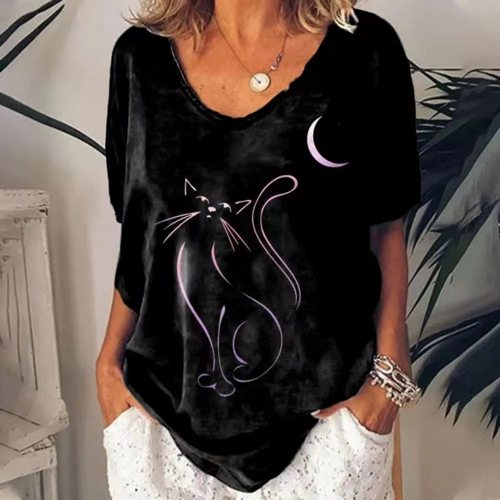 Retro Women's Cat T Shirt