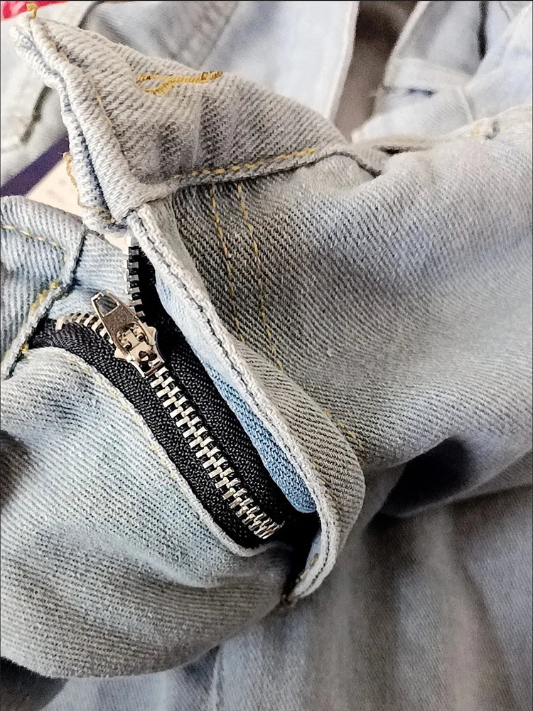 Casual High Waist Large Straight Jeans Pants