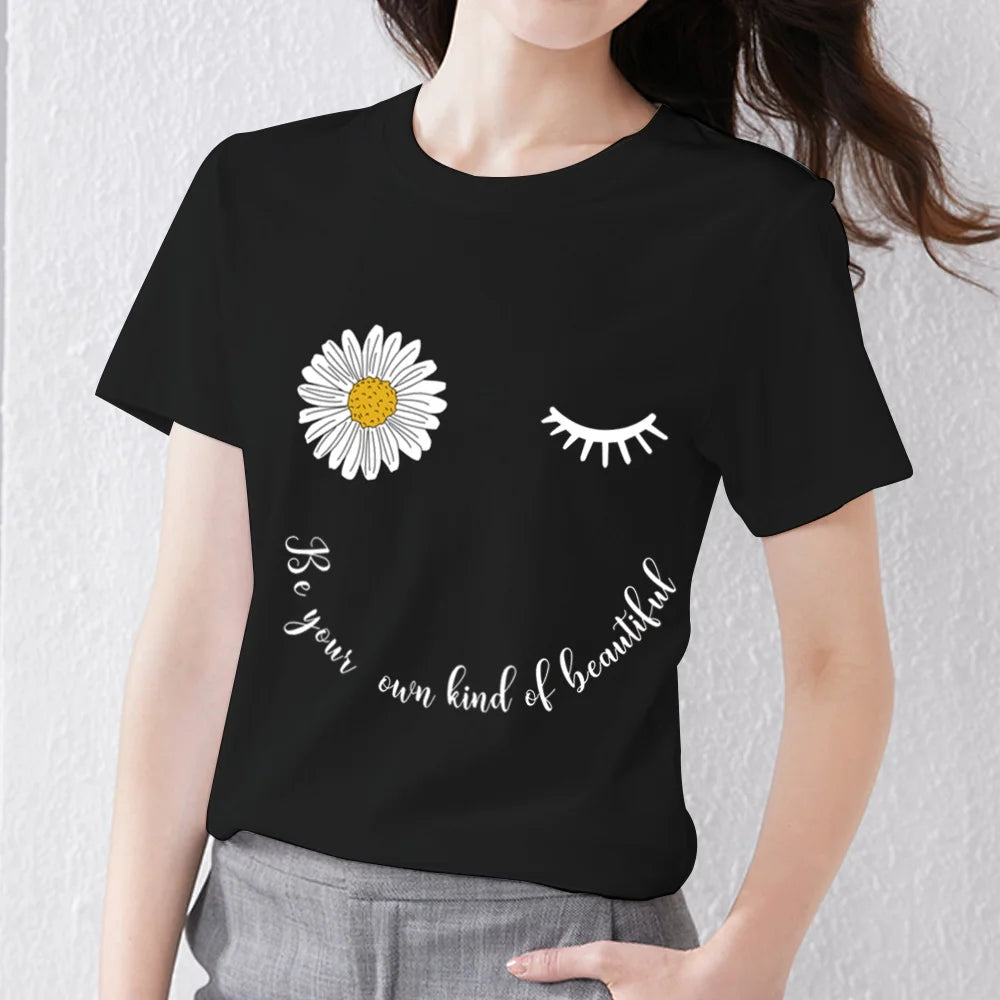 Women's T-shirt Casual Slim Round Neck