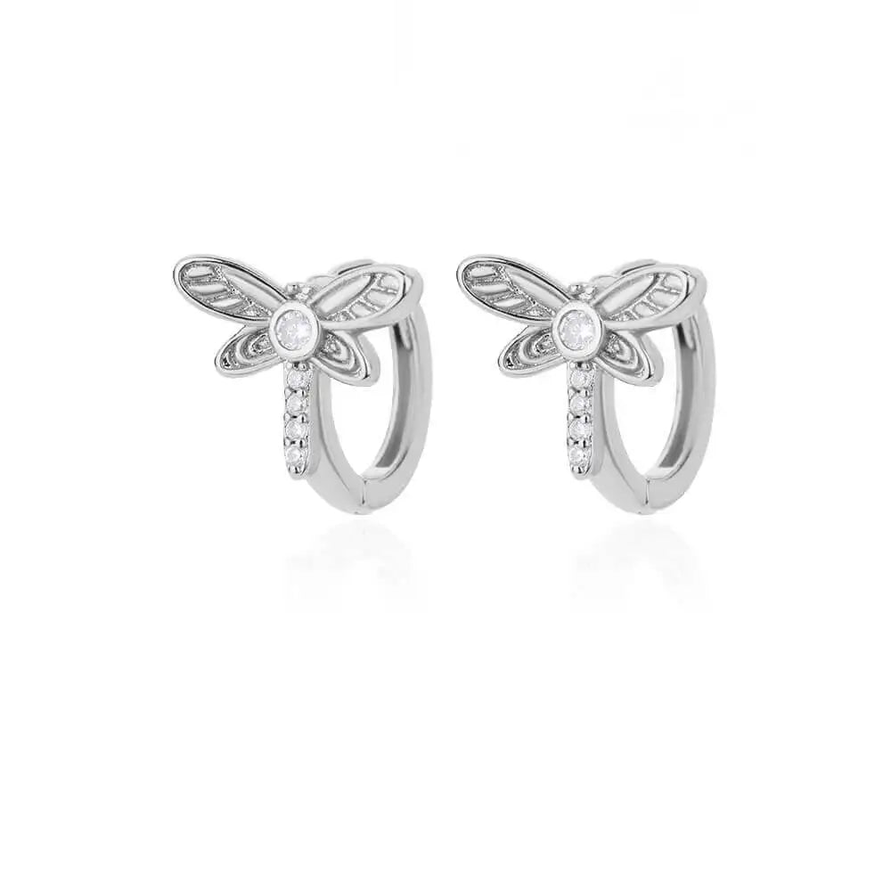 Zircon Round Hoop Earrings