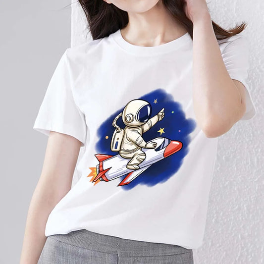 Ins Wind White Simple Casual Ladies Top