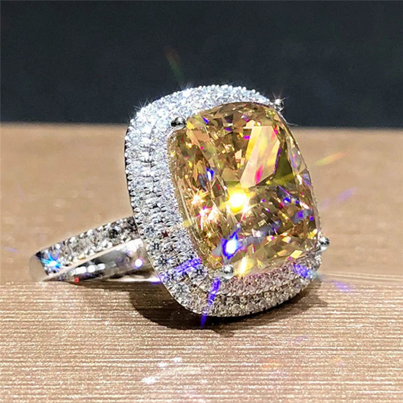 Pink Cubic Zirconia Wedding Rings