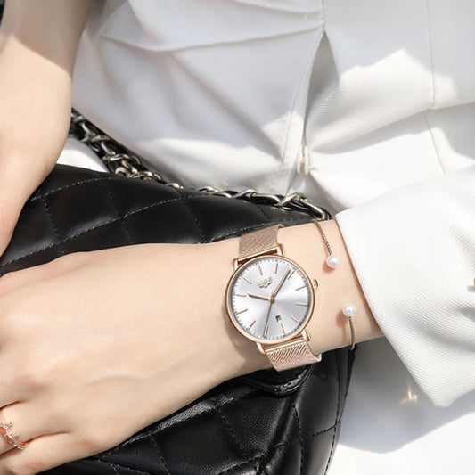 Stainless Steel Ultra-Thin Casual Wristwatch