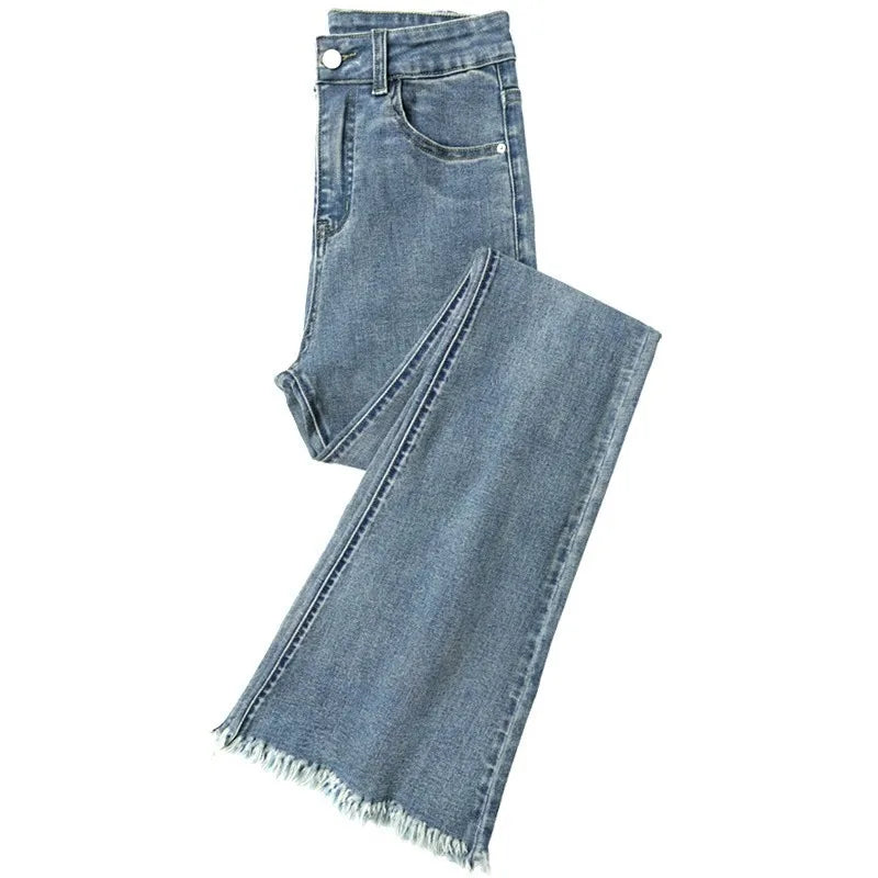 Women's Cotton Elastic Edge Micro Flared Jeans