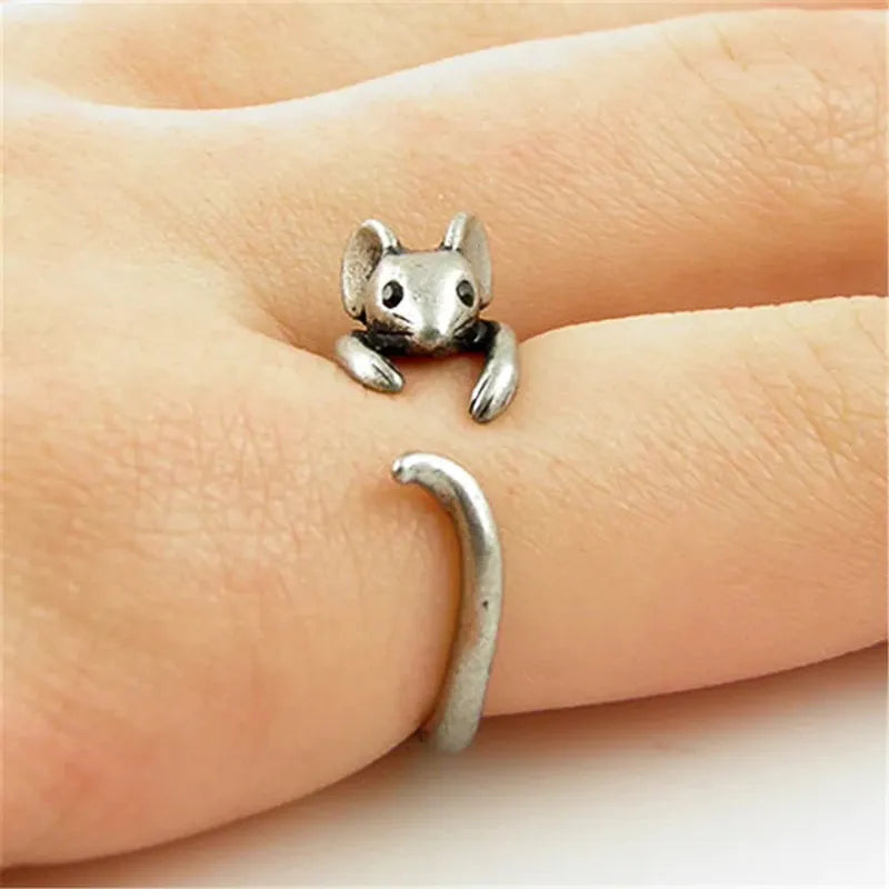 Cute Mouse Shape Open Ring