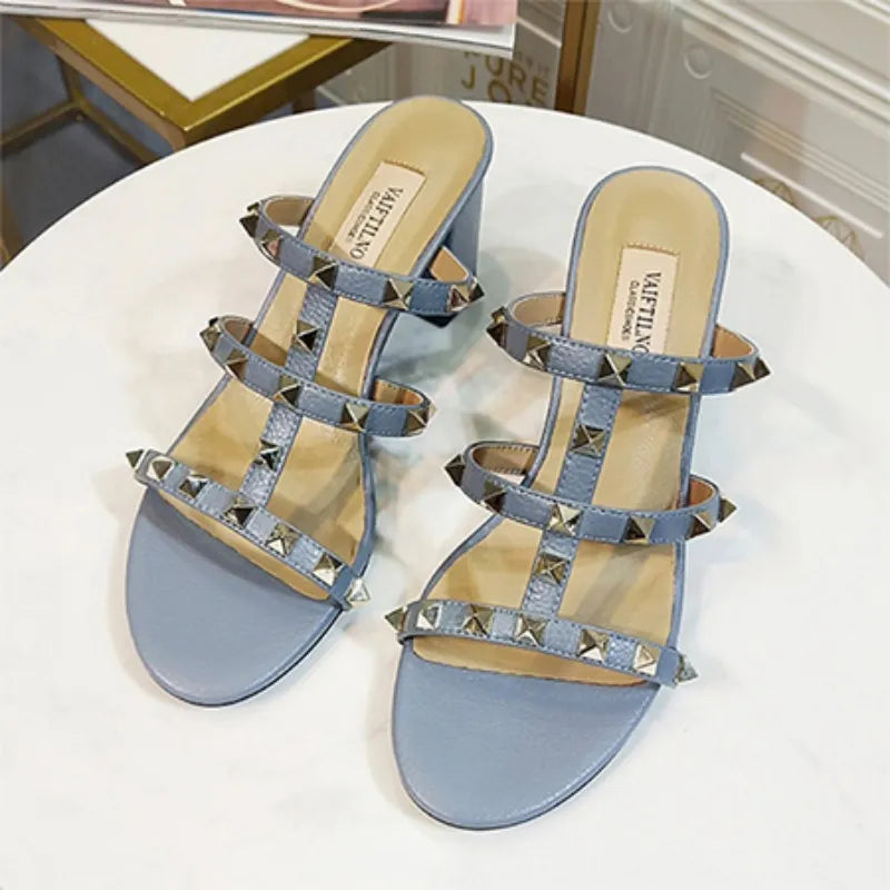 Luxury Genuine Leather Sexy Open Toe Flat Sandals