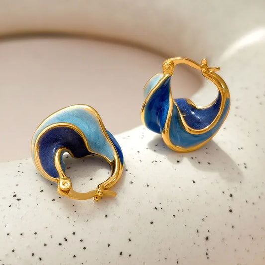 Geometric Blue Earrings
