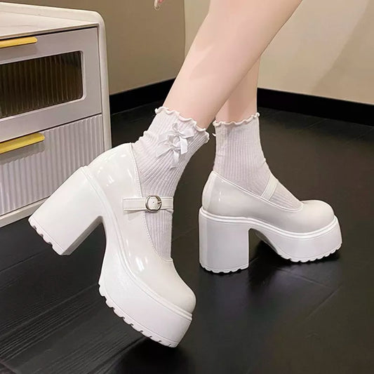 Fashion White Platform Pumps