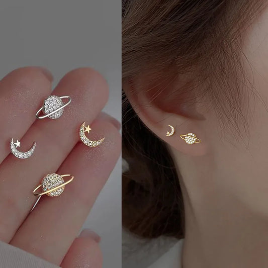 Silver Needles Stud Earrings