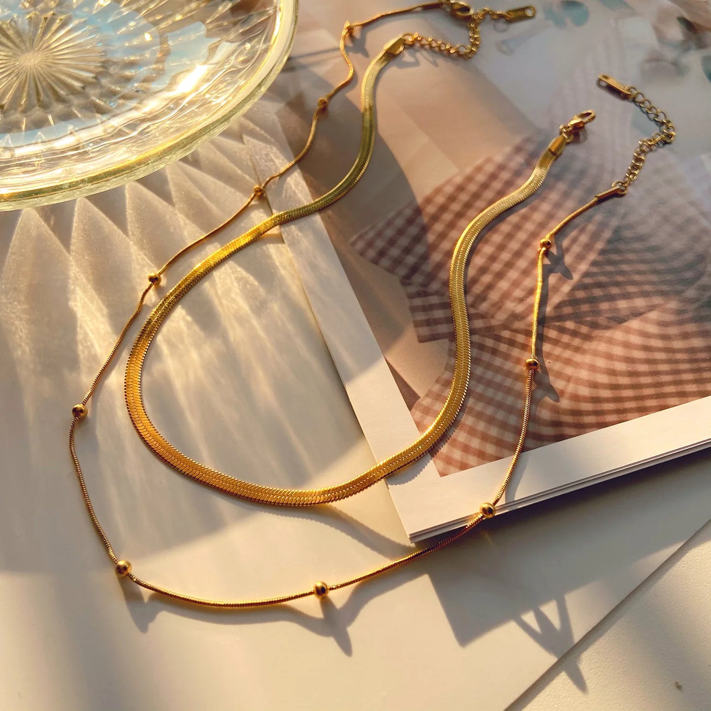 Multilayer Stacked Choker Bead Necklace