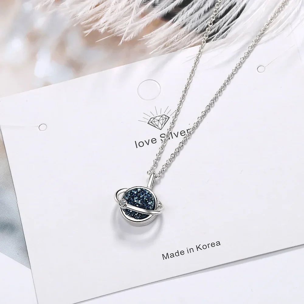 Blue Planet Women's Pendant Clavicle Necklace