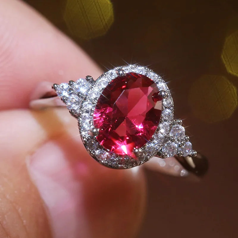 Pink Cubic Zirconia Wedding Rings