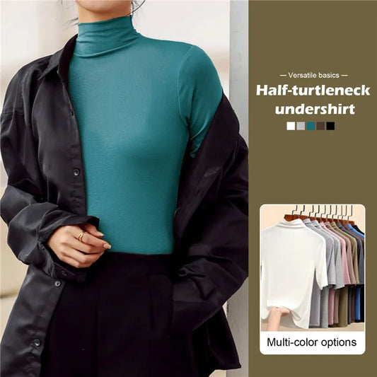 Half Turtleneck Milk Silk Tops