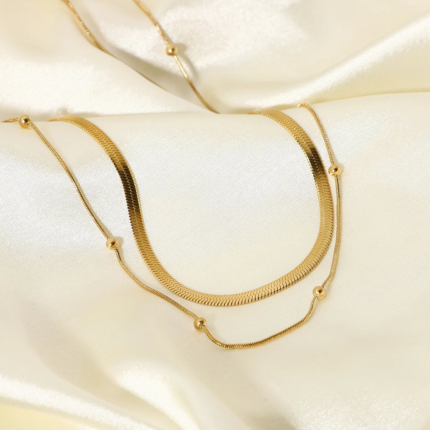 Multilayer Stacked Choker Bead Necklace