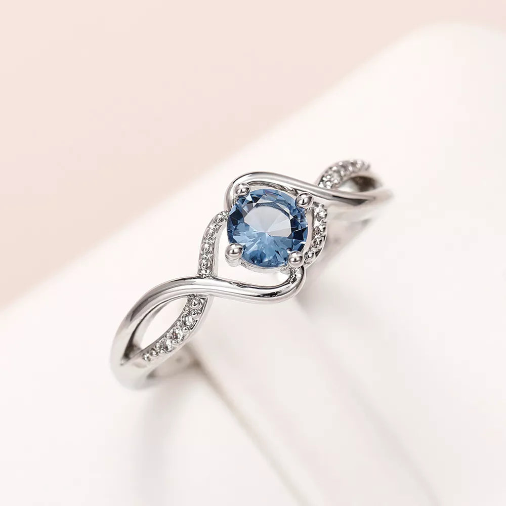 Charming Blue Cubic Zirconia Ring