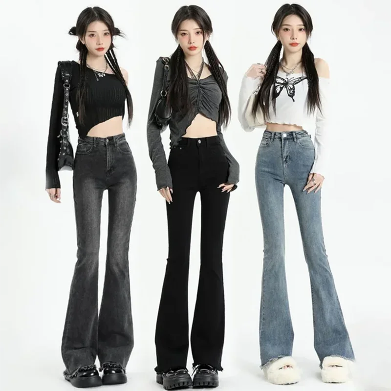 Women's Cotton Elastic Edge Micro Flared Jeans