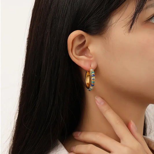 Retro Jewelry Green Stones Earrings